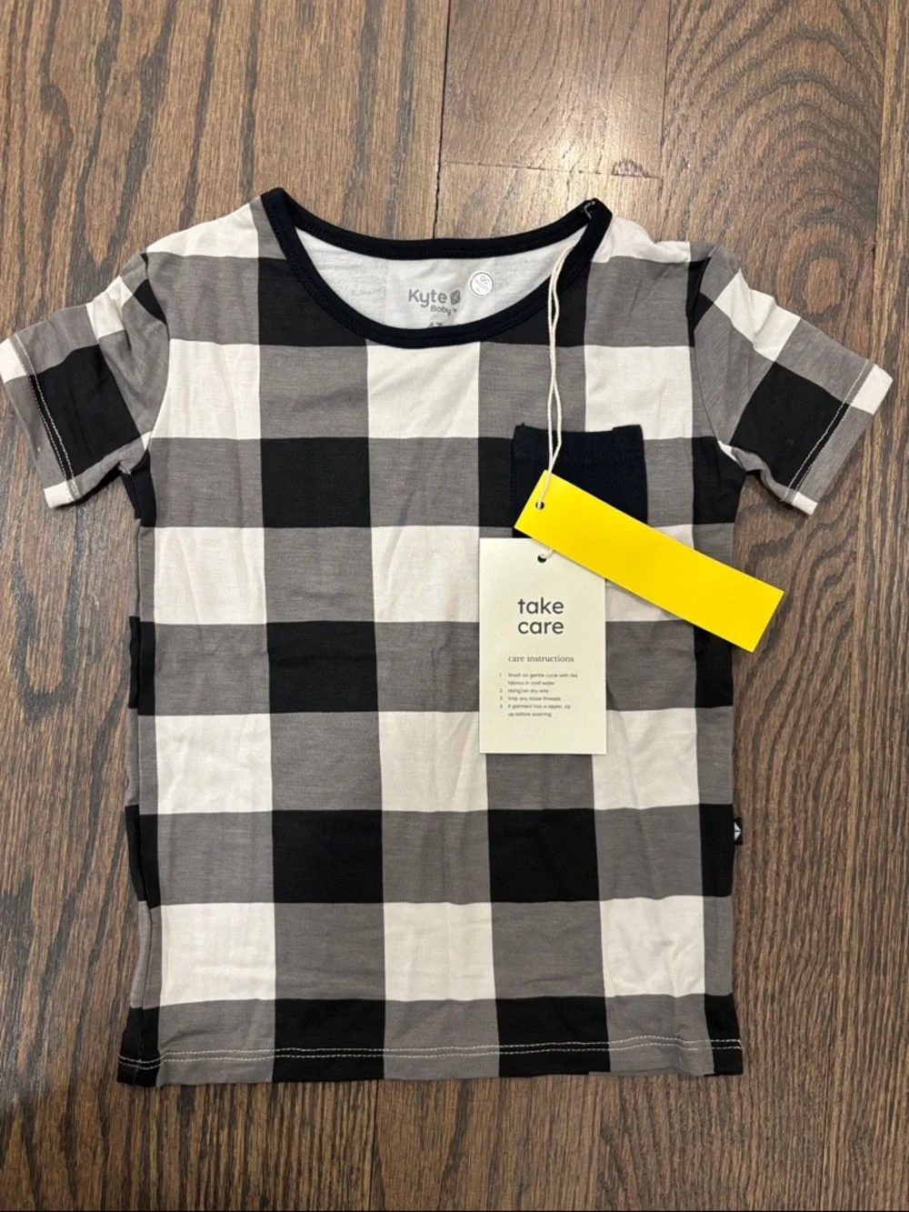 Kyte BABY Black & White Buffalo Check Short Sleeve Pajama Set